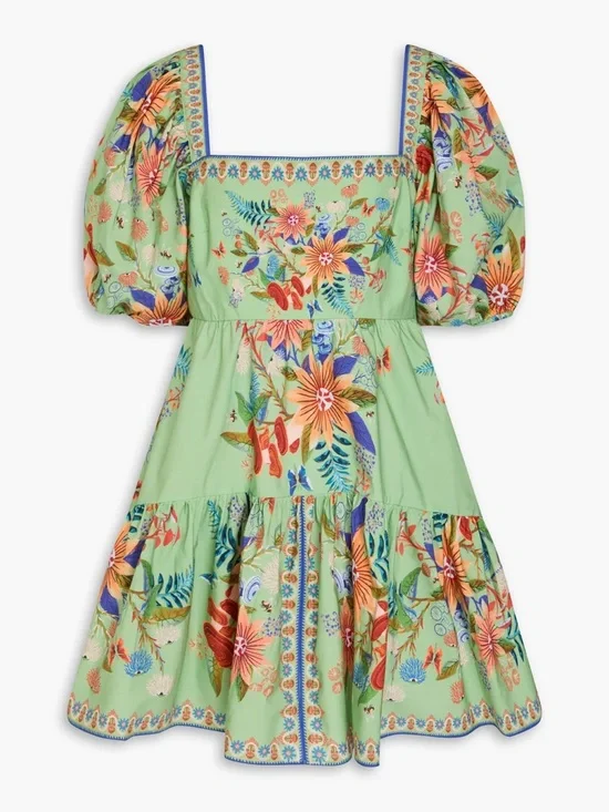 Farm Rio Yard Green Floral Mini Dress - Picture 8 of 8